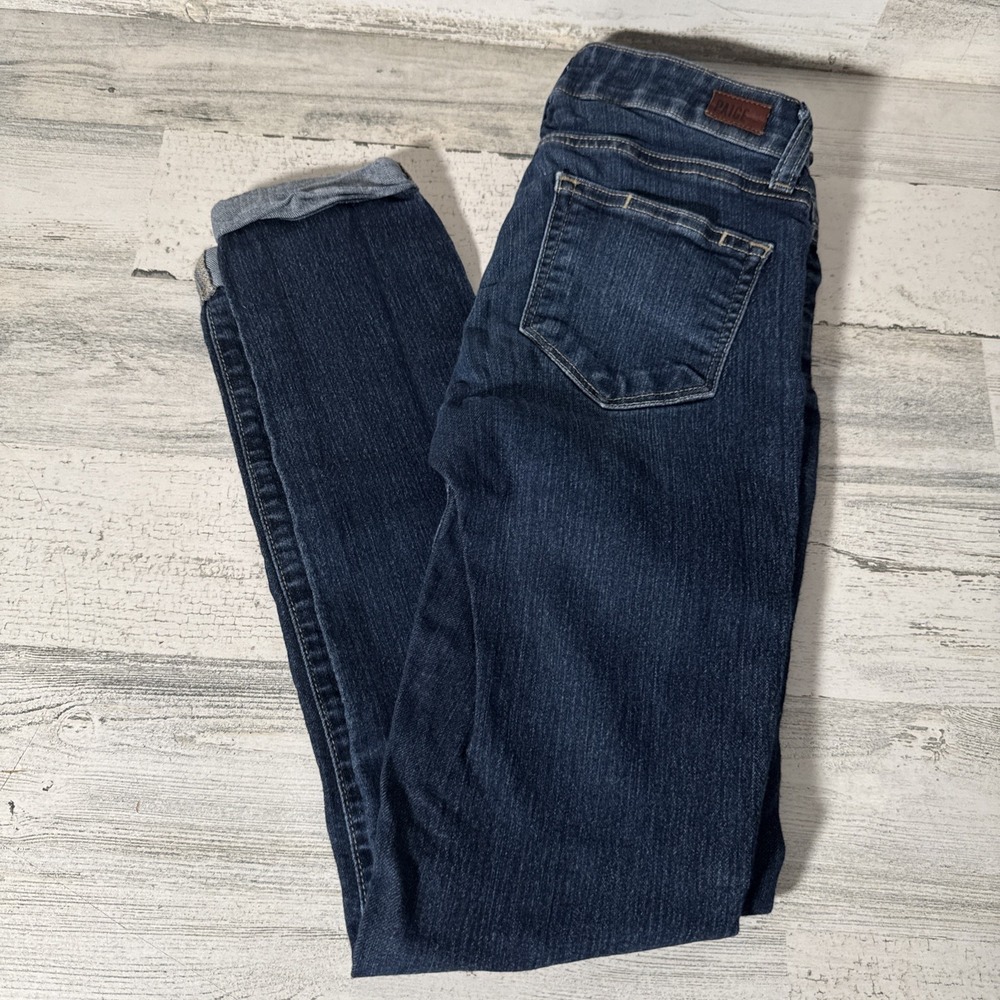 Paige Denim Womens Kylie Crop Jeans Size 24 Blue Low Rise Skinny Cuffed‎